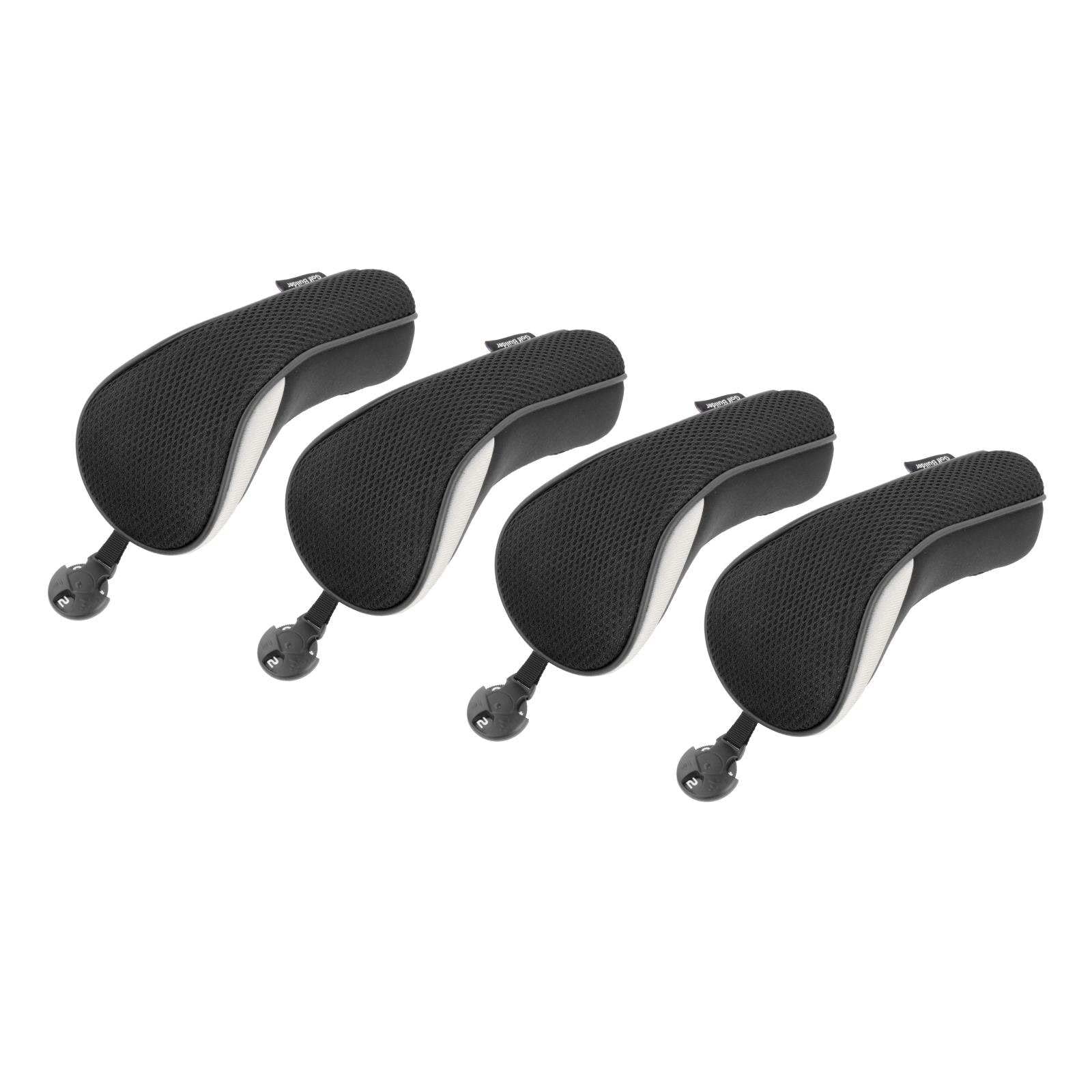 F Fityle 4X Nylon Golf Hybrid Club Head Covers Núm. Intercambiable Tag Golf Accs Durable Gift Utility para Exteriores Sports Woods Driver