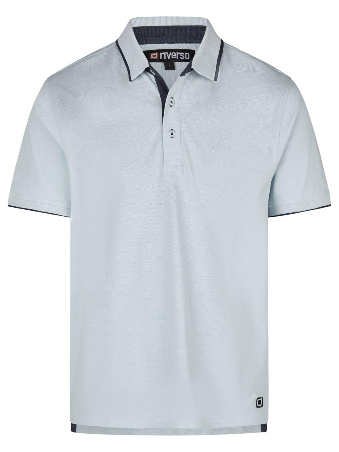 riverso RIVLeano - Polo da uomo, a maniche corte, vestibilità normale, in cotone, tinta unita, bianco, nero, blu, verde, beige, S, M, L, XL, XXL, 3XL, 4XL, 5XL