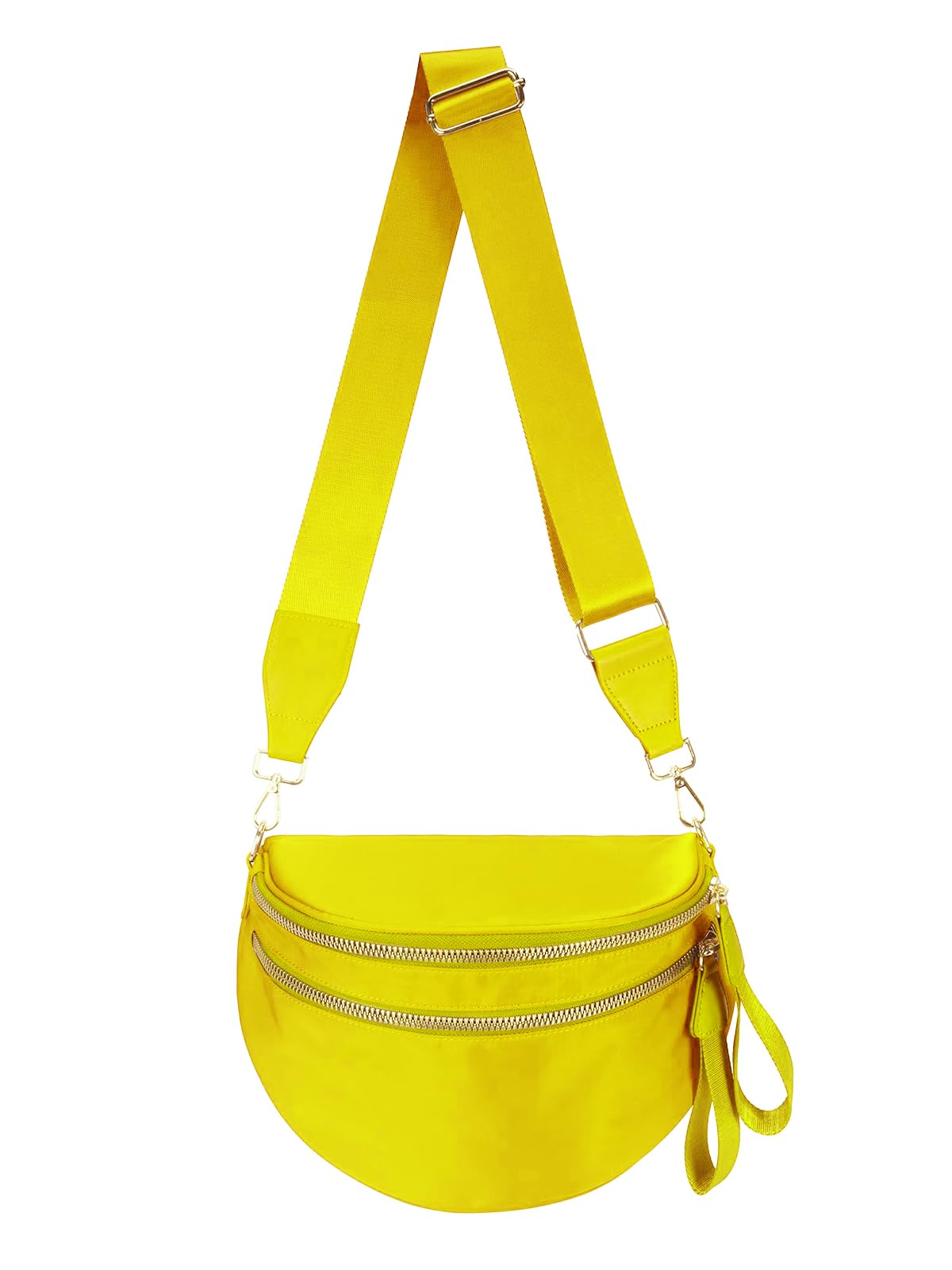 Pure Colour Crossbody Bag Bum Bag for Women,Spacious Purse Fanny Packs Belt Bag,Oversized Bum Bag (Colour Bum Bag-Yellow)