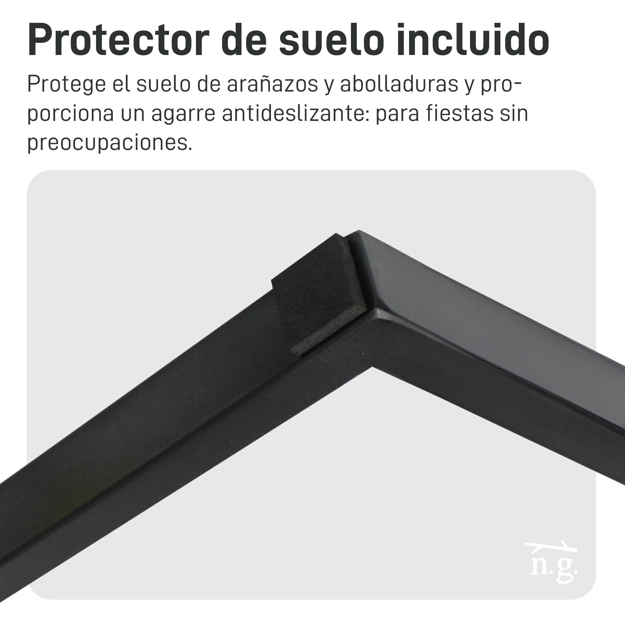 Natural Goods Berlin Juego de 2 mesas de jardín, estructura plegable (negro, 70 x 42 cm), patas de mesa de metal en perfil de caja para muebles de carpas de cerveza, estructura estable para jardín,