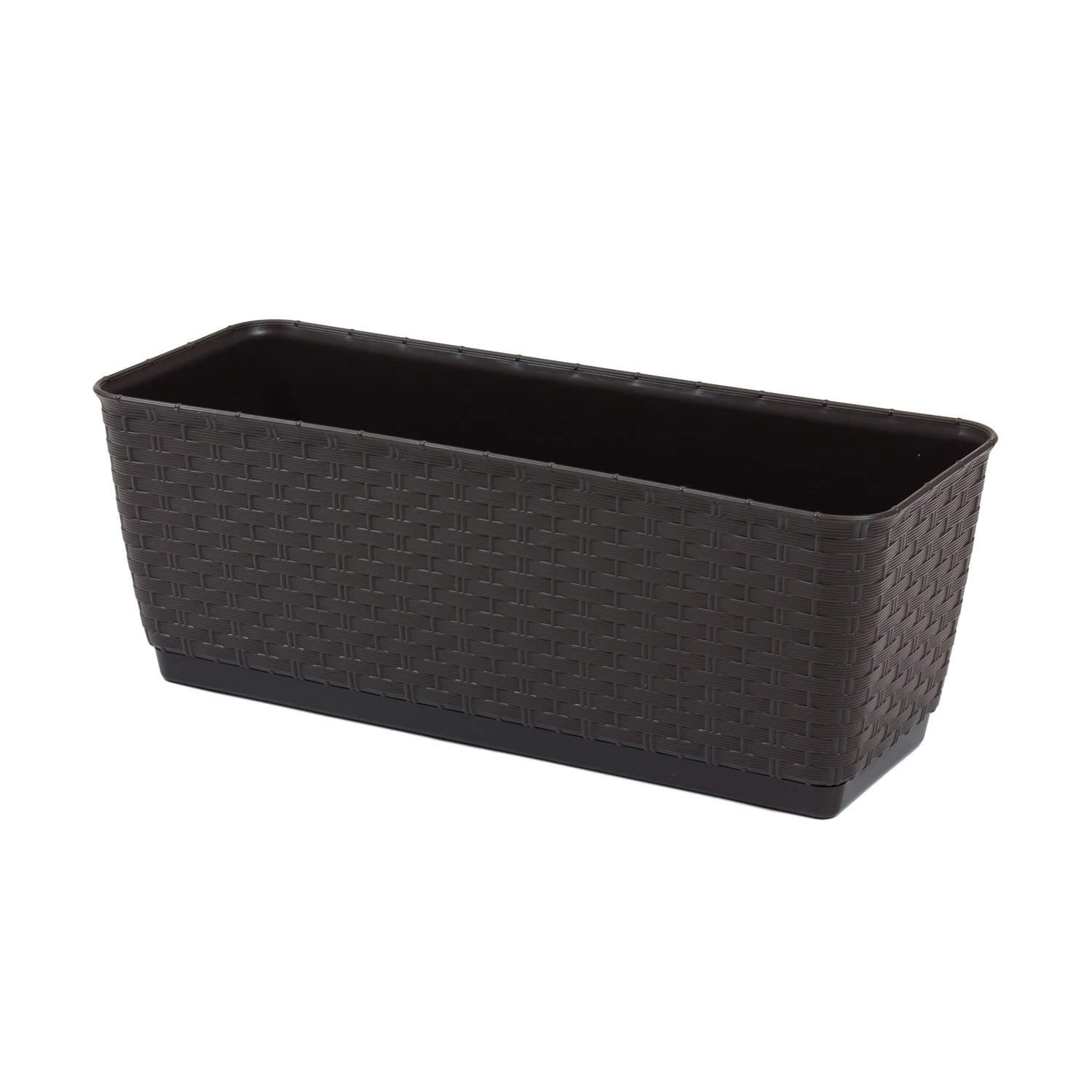 Prosper Plast DRL400P-440U 38.6 x 15.4 x 14.2 cm "Ratolla" P Flowerpot - Dark Brown, 38.6x15.4x14.2 cm