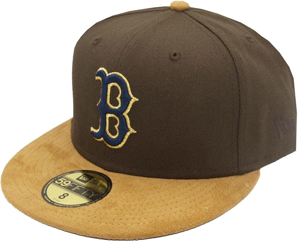 brown fitted hat side patch