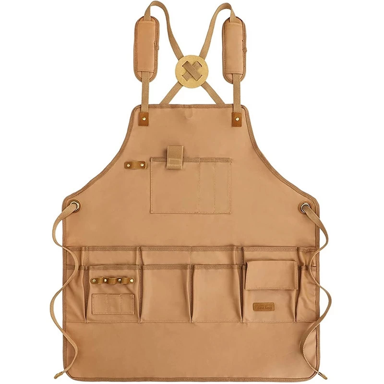delantal, Delantal de herramientas, ropa de trabajo de jardinería, delantal largo con múltiples bolsillos, delantal for hombres y mujeres