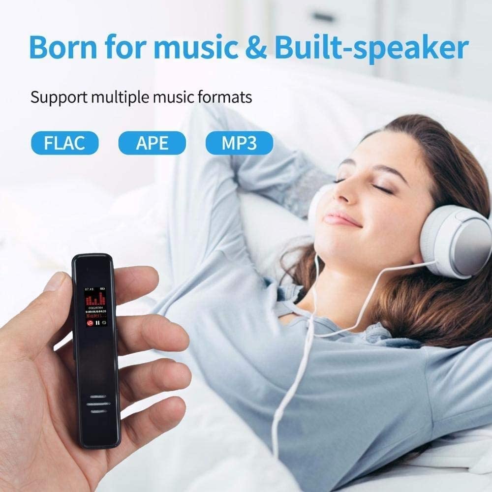 Registratore digitale - Facile registrazione HD di lezioni e riunioni con microfono, riduzione del rumore audio, suono, mini dittafono portatile a nastro, MP3, USB, 3072 KBPS(32GB)