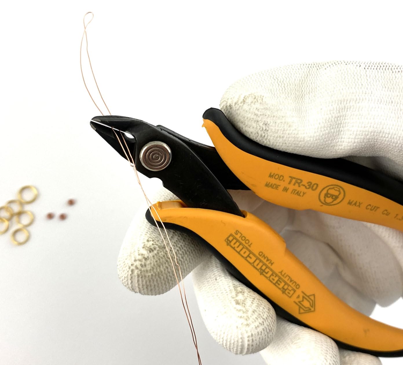 Piergiacomi - TR30 utensile Testa Media Lunghezza 138mm- Taglienti da 8mm inclinati a 27° per Il Taglio Raso di Rame o Altri Materiali duttili - Fino a Ø1.30 mm 16 (awg) - Arancione - Made in Italy