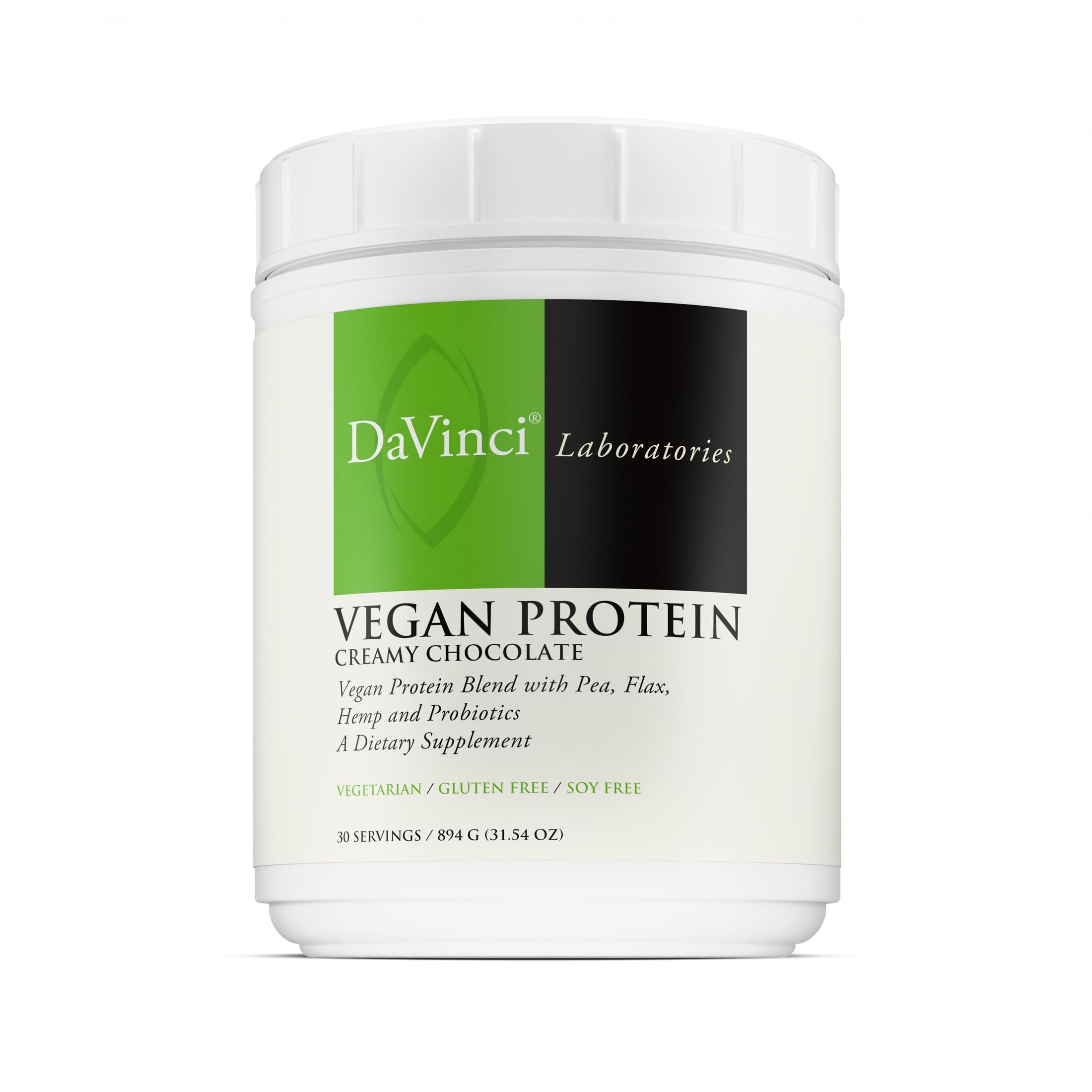 DAVINCI Proteína Vegetal de Ervilha, Cânhamo e Linhaça Sabor Chocolate, 894 g
