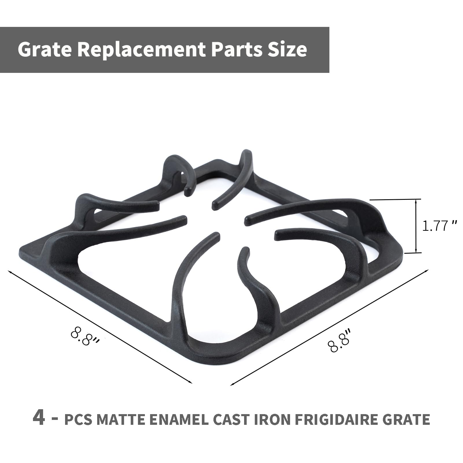 Allstare 316202405 - Piezas de repuesto para rejillas de estufa Frigidaire, piezas de cocina de gas Kenmore, rejillas de quemador de superficie superior de estufa, 8.8 x 8.8 pulgadas, juego de