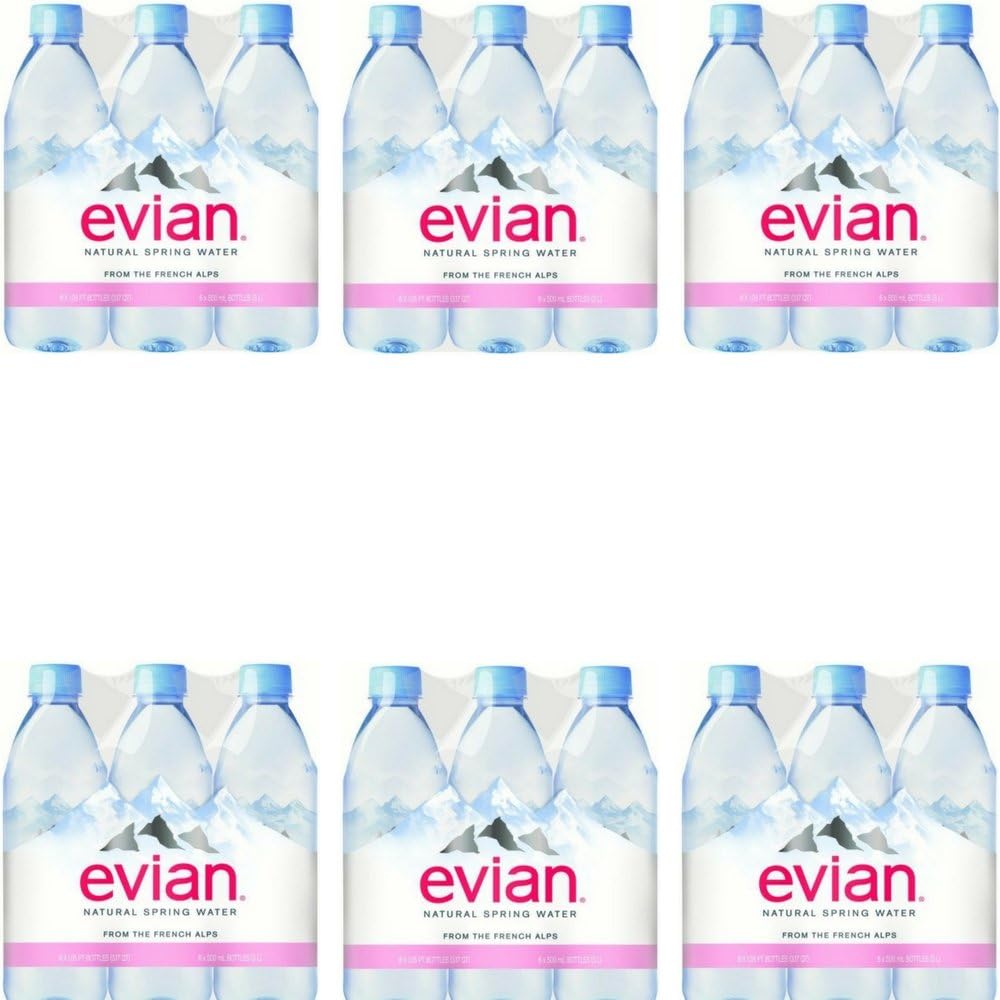 Evian Natural Spring Water, 16.9 Fl Oz, 6 Count (Pack of 6)