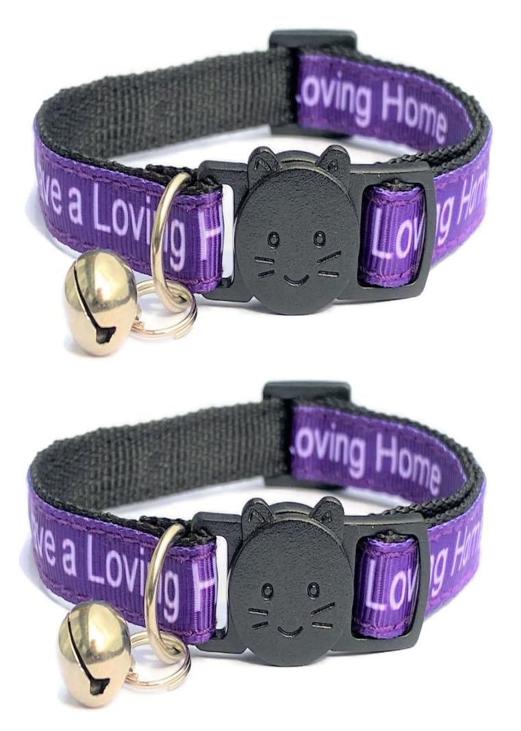 Worded Cat Collars - Please Do Not Feed Me, I Am Microchipped, Multicolour, Pack of 2