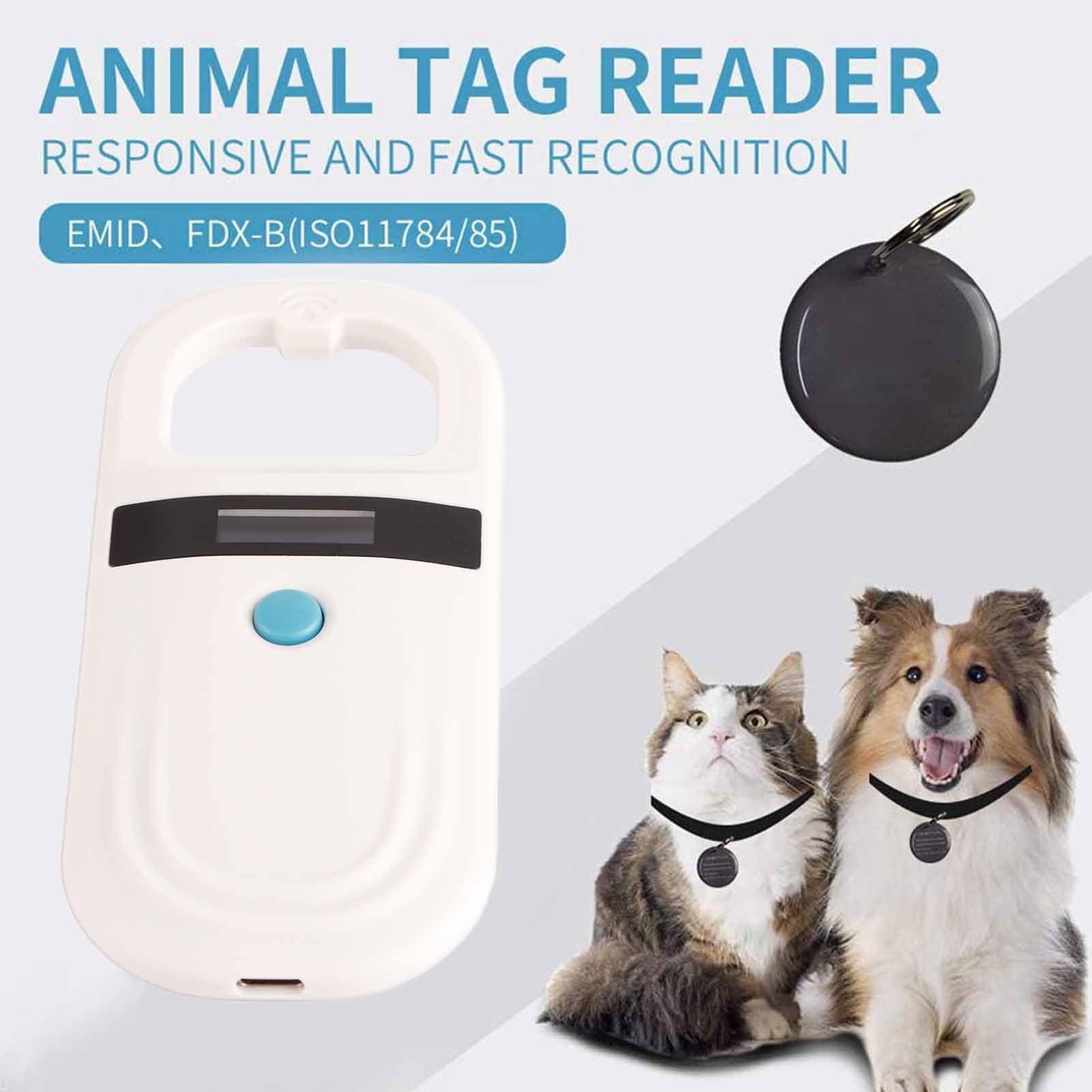 Scanner de Puces pour Animaux de Compagnie, 18 × 9 × 4, Rechargeable, Identification de Puces d'animaux, Scanner de Puces, Scanner D'étiquettes pour Animaux de Compagnie,