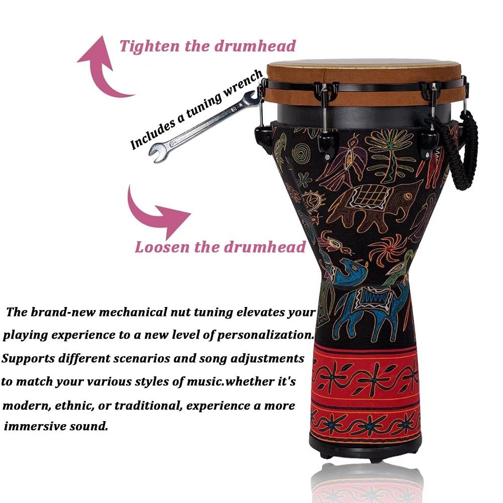 Djembe Da 12 Pollici Accordato Meccanicamente, Djembe A Mano In Fibra Di Carbonio, Tamburo Africano Professionale(#7)