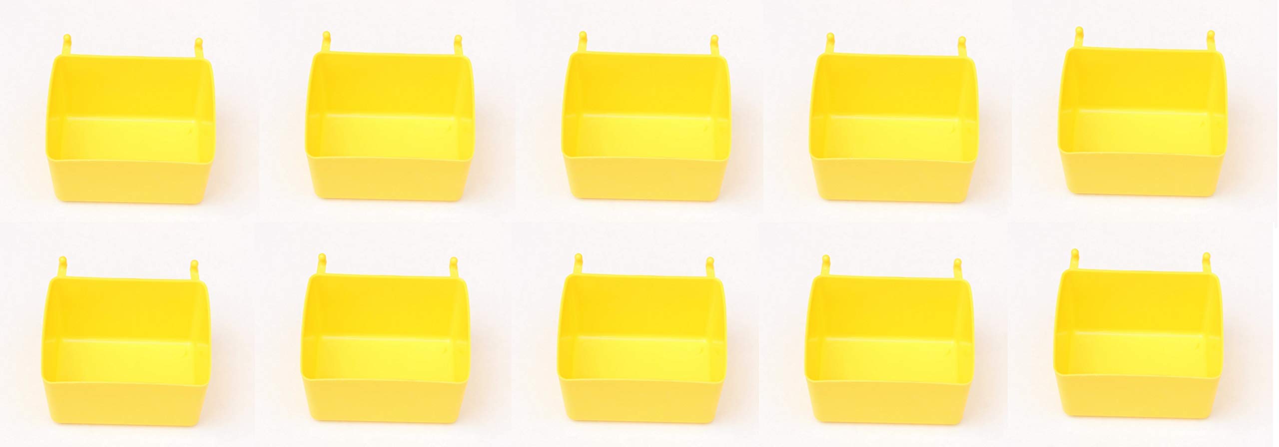 Small Plastic Yellow Pegboard Storage/Parts Bins (10)
