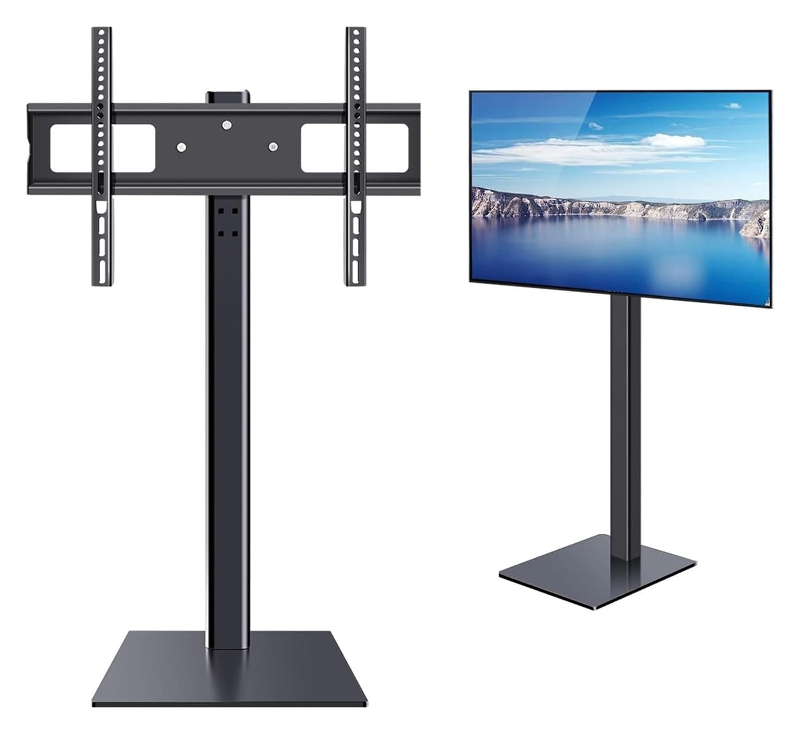 Universal Swivel Floor TV Stand- Floor Standing TV Mount - Floor TV Stand with 45° Rotating Bracket, Space Saving Standing TV Mount for 32-65 Inch TVs, for Bedroom,Office