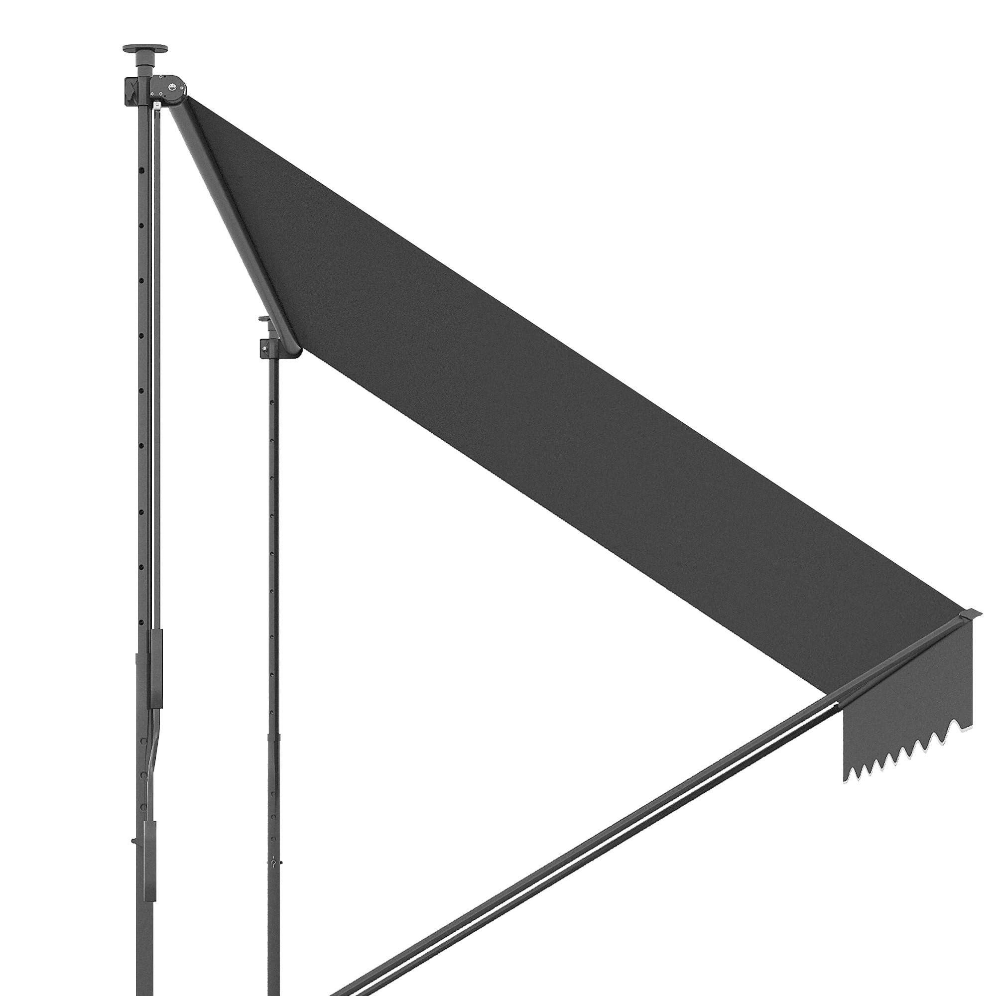 Outsunny Toldo Manual Retráctil Toldo para Balcón con Altura Ajustable Manivela y Protección Solar para Terraza Jardín Gris