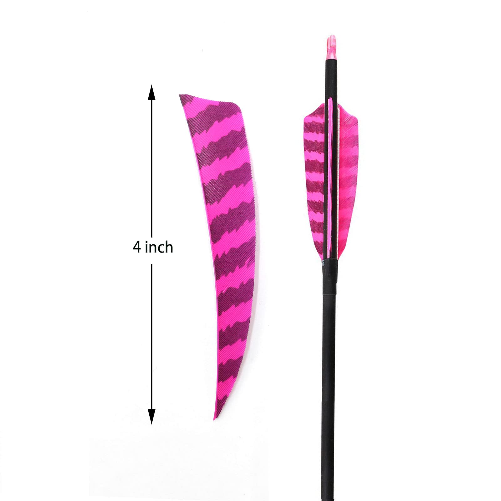 OBTOUTDOOR 50pcs Archery 4 inch Shield Cut Feathers Arrows Feather Fletching Right Wing Pink Bow Hunting Accessories