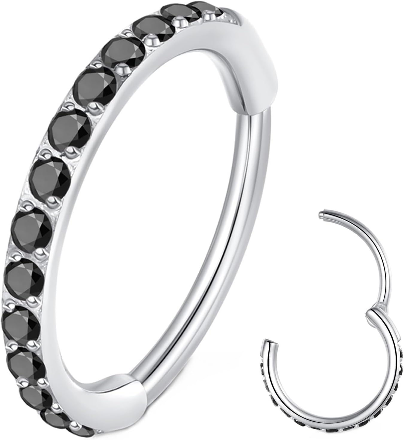 Clear CZ Nose Rings & Earrings - 316L Surgical Steel - Cartilage, Conch, Daith, Helix, Rook, Tragus, Lobe & Snug Body Piercing Jewelry - 20G, 18G