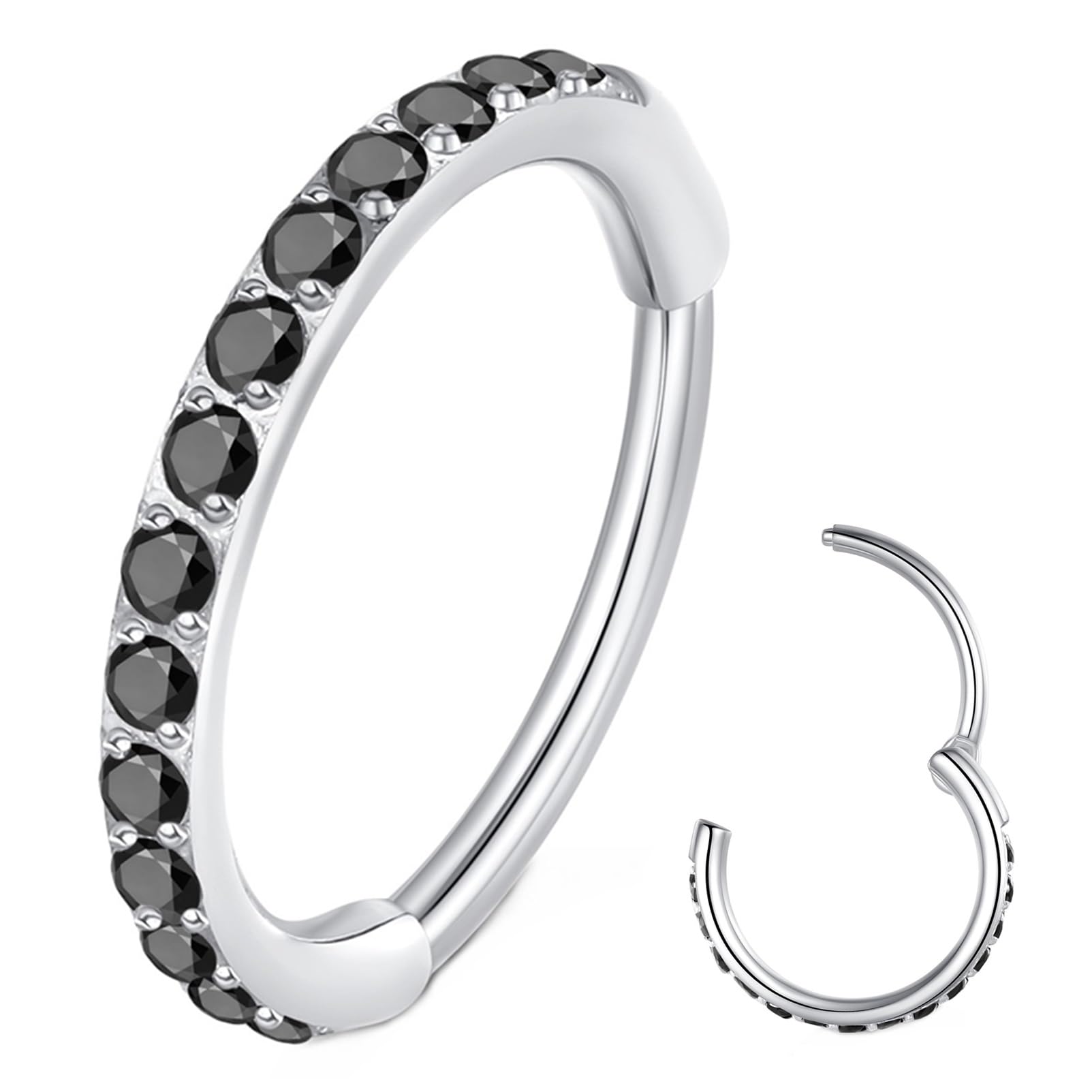 Clear CZ Nose Rings & Earrings - 316L Surgical Steel - Cartilage, Conch, Daith, Helix, Rook, Tragus, Lobe & Snug Body Piercing Jewelry - 20G, 18G