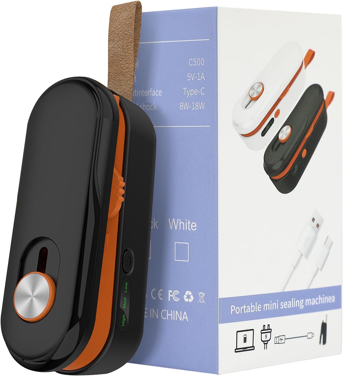 Mini sellador de bolsas 2 en 1, recargable, portátil, máquina de sellado térmico para almacenamiento de alimentos