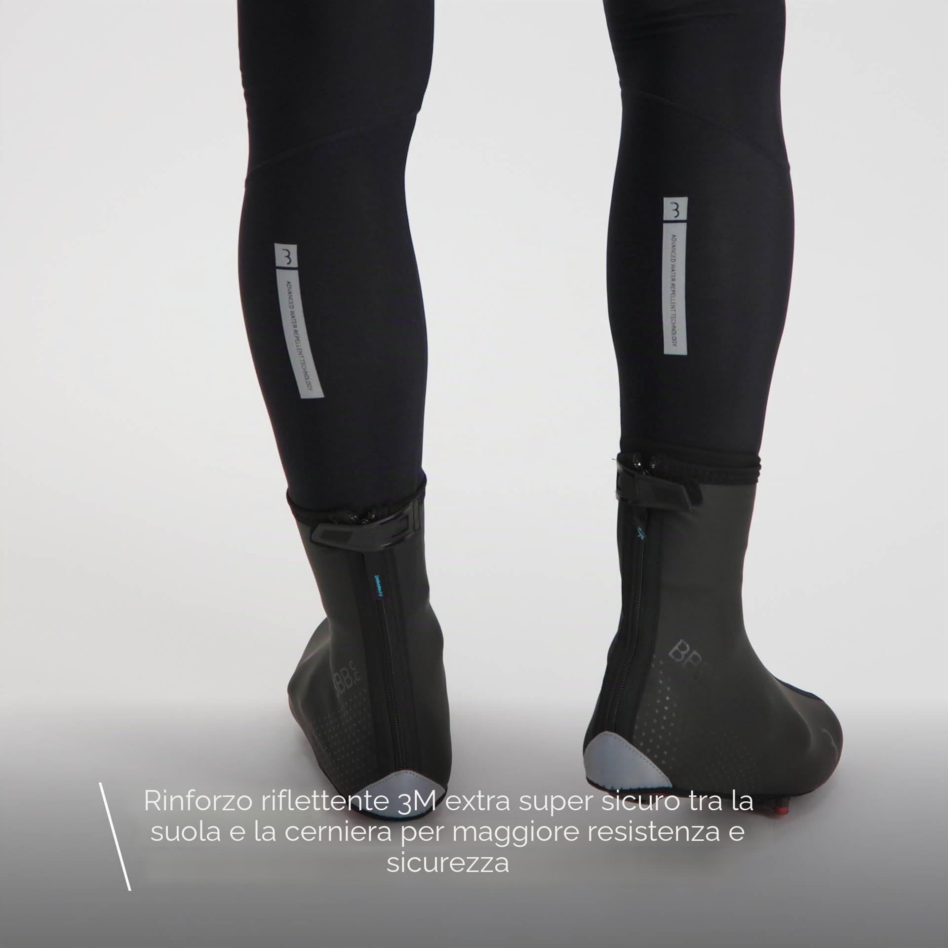BBB Copriscarpe da Ciclismo 3.0, Materiale WaterFlex avanzato-Resistente all'Acqua, Flessibile e Durevole-Grafica Riflettente Unisex-Adulto