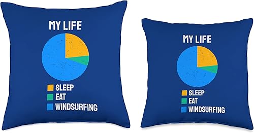 Miniatura 3 de Eat Sleep Windsurfing Day Windsurfer Throw Pillow