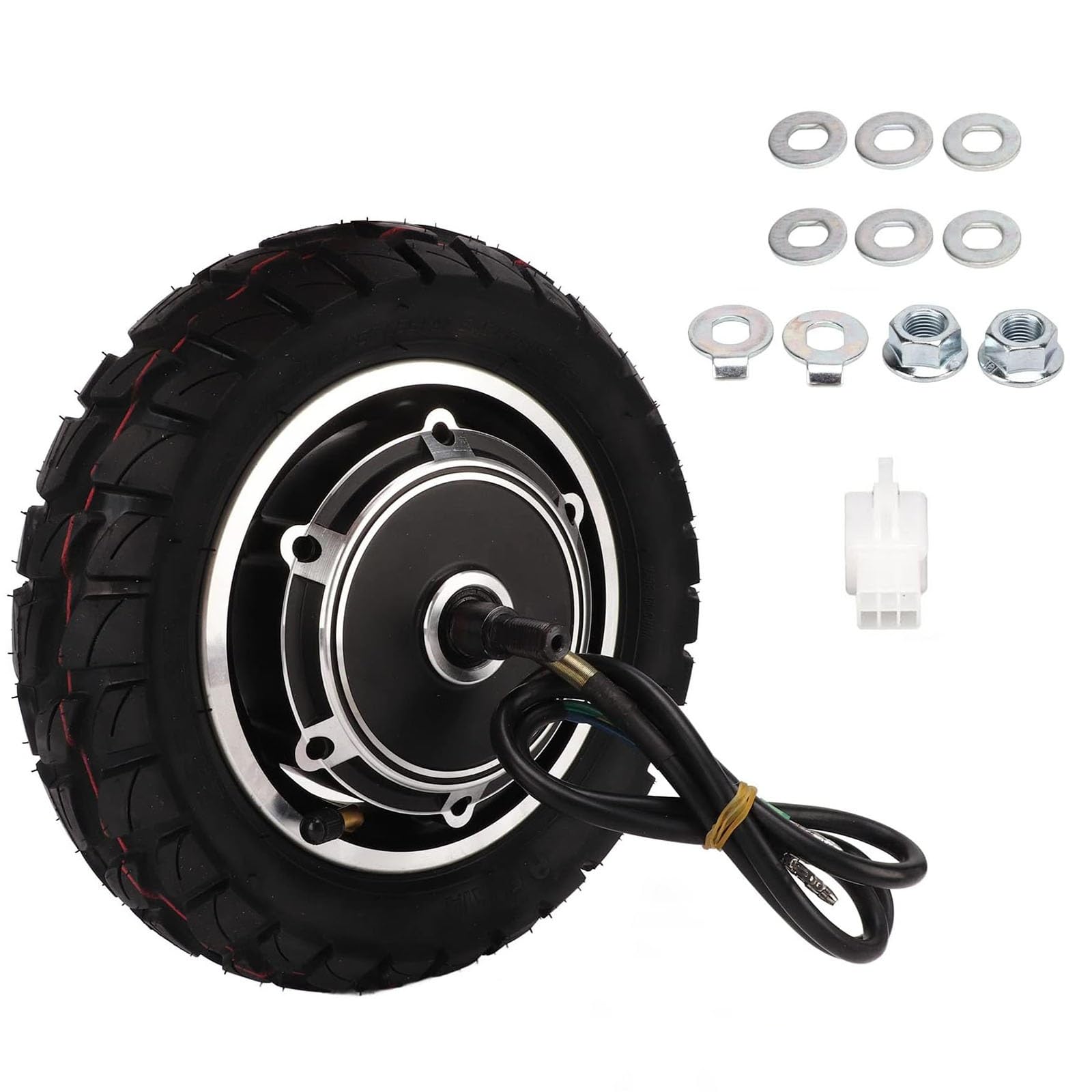 Kit Motore a Mozzo 1500W per Monopattino, 48V 72V Motore Brushless ad Alta velocità 1500RPM con Camera d'Aria, Apertura 112mm in Lega di Alluminio Parti di Ricambio 10"(72V)