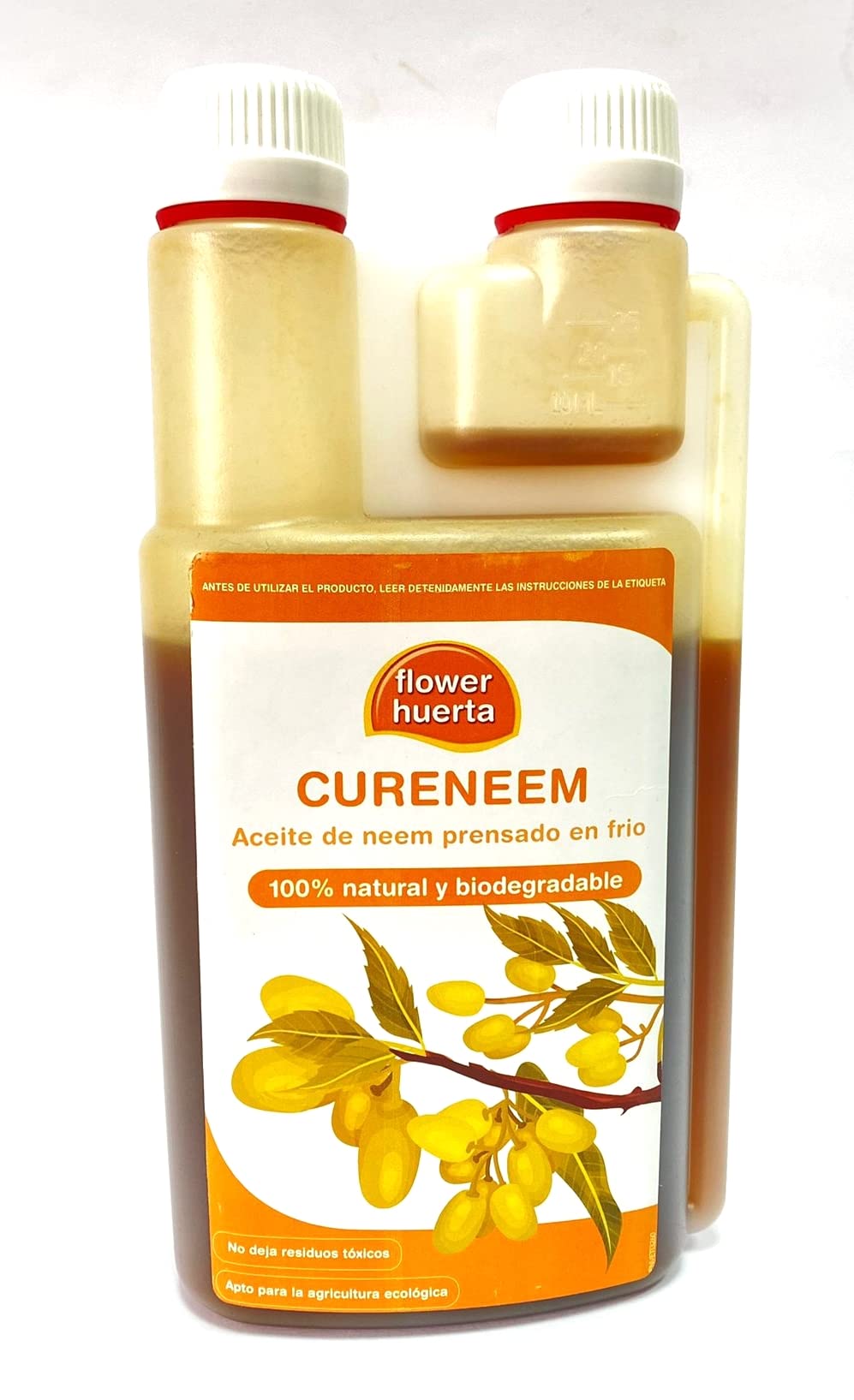 Aceite Neem para plantas 450cc. Prensado en frio 100% natural. Aceite vegetal extraído de las frutas y semillas del árbol de nim