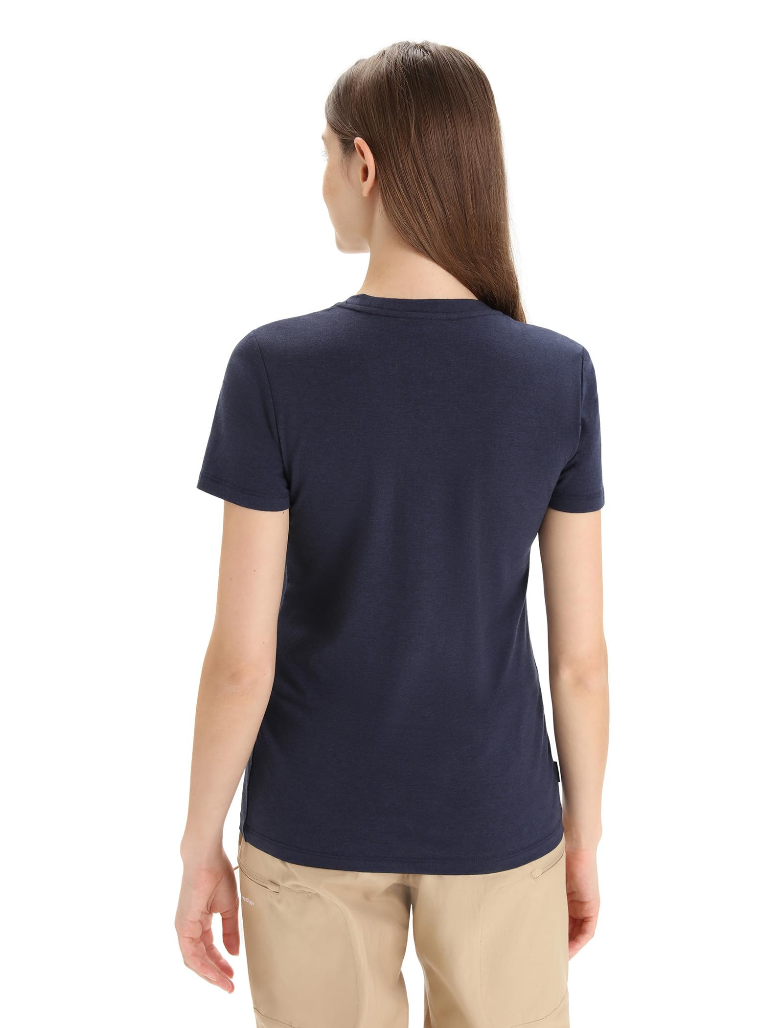 Icebreaker - Mujer Camiseta de Manga Corta Natural Blend Central Classic - para Uso Diario, Gimnasio y Entrenamiento