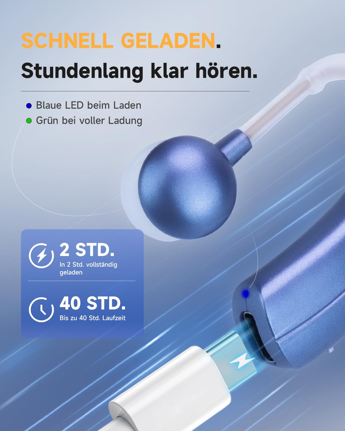 Britzgo Gerät, lange Lebensdauer Smart Noise Cancellation,Erleichtern Sie die Kommunikation mit Ihrer Familie und Ihren Freunden (Blau)