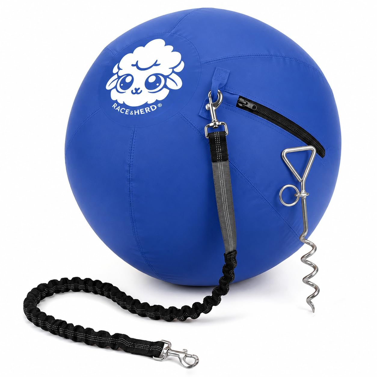 Race&Herd 22" Herding Ball Tetherball Set, Dog Tether Ball for Dogs Outside, Adjustable Tetherball Ball and Rope, Tetherball for Dogs, Herding Ball for Dogs Tether Balls and Rope Set (Ocean)