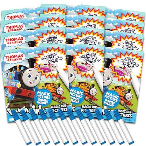 Thomas the Train Imagine Ink Set - Bundle of 12 No-Mess Magic Ink Coloring Books | Thomas the Train Party Favor Pack for Kids