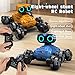 Fotgear Robot Toys for Boys Girls - 8 Wheels RC Stunt Car with Cool Lights & Music, LED Eyes, Flexible Head, Auto-Demo, 360° Rotation - All-Terrains Toys RC Cars for 12+ Years Old Kids, Orange