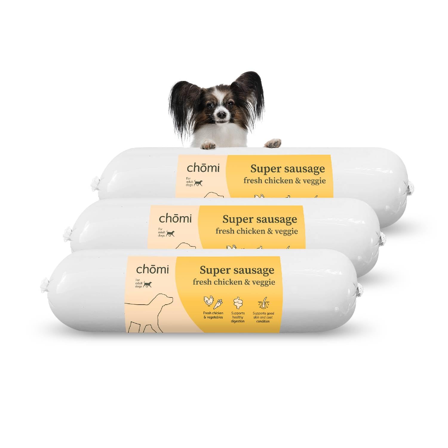 Chōmi Dog Super Sausage Frisches Lamm – 8 X 200g Nassfutter Für Hunde, Getreidefrei & Mit Meeresalgen