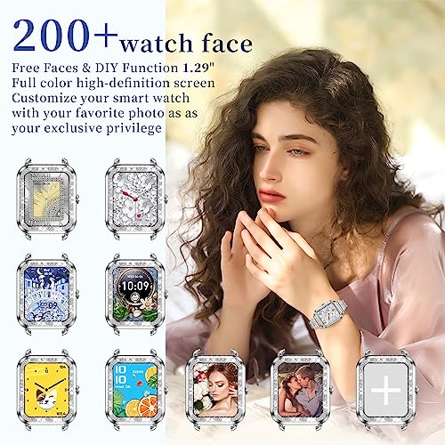 Smart Watches for Women Diamond,1.29 HD Touch Screen Ladies Smart Watch Fitness Tracker with Heart Rate/Blood Pressure/Sleep Monitor/IP68,110+ Sport Watches for Women Android iOS - Image 4