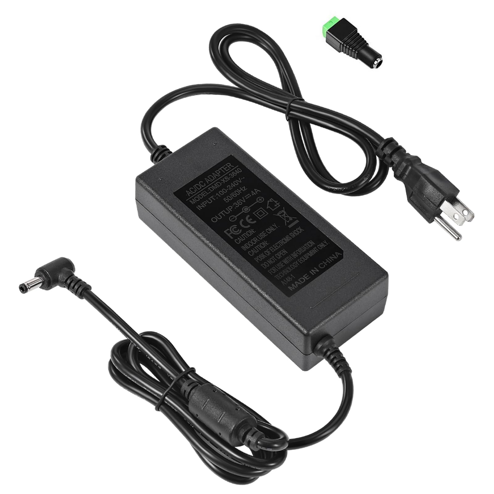 Zasilacz 36 V 4 A 100-240 V AC na DC 144 W transformator mocy 5,5 mm x 2,5 mm/2,1 mm gniazdo wyjściowe DC 36 V zasilacz AC do świateł LED, sterownik LED, system bezpieczeństwa CCTV, drukarka