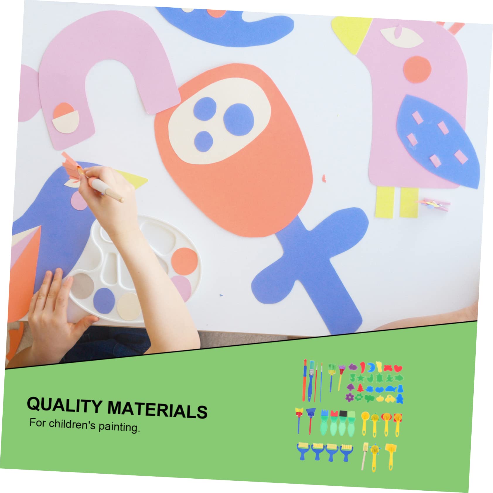 ERINGOGO 1Set Art Crafts Sponge Brush Kit DIY Painting Tool for Lightweight Washable Present for Creative Fun Learning Activities