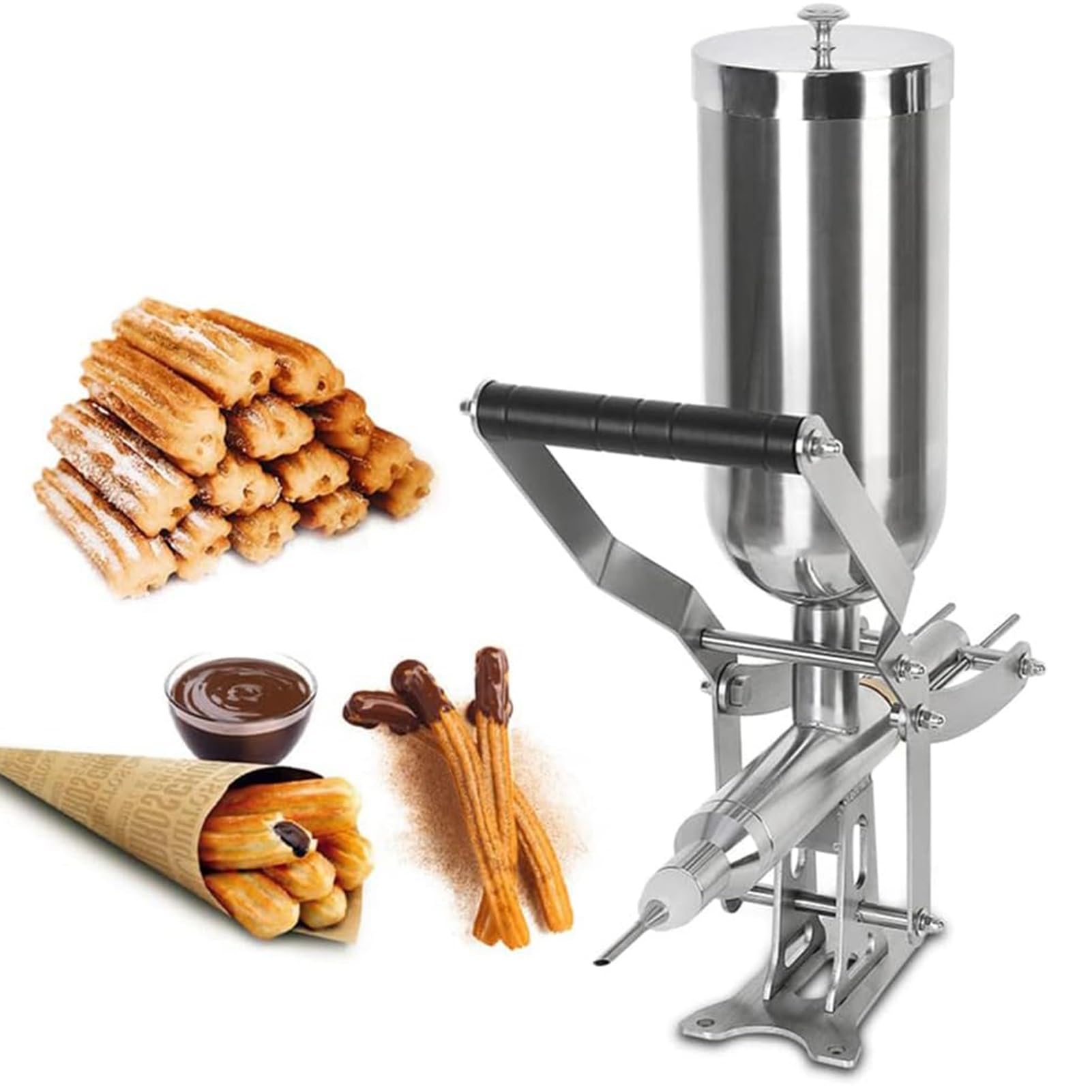 UMJIGF Commercial 4.5L Manual Filler Latin Fruit Jam Filling Machine Donut Filling Machine, Stainless Steel Doughnut Filler for Kitchen Restaurant,