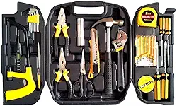 Kit Ferramentas P/Casa Reparos Domésticos Maleta Ferramentas Jogo Manuais Mala Multiuso Simples 26, Tube Serra Martelo Chave Drena Bomb
