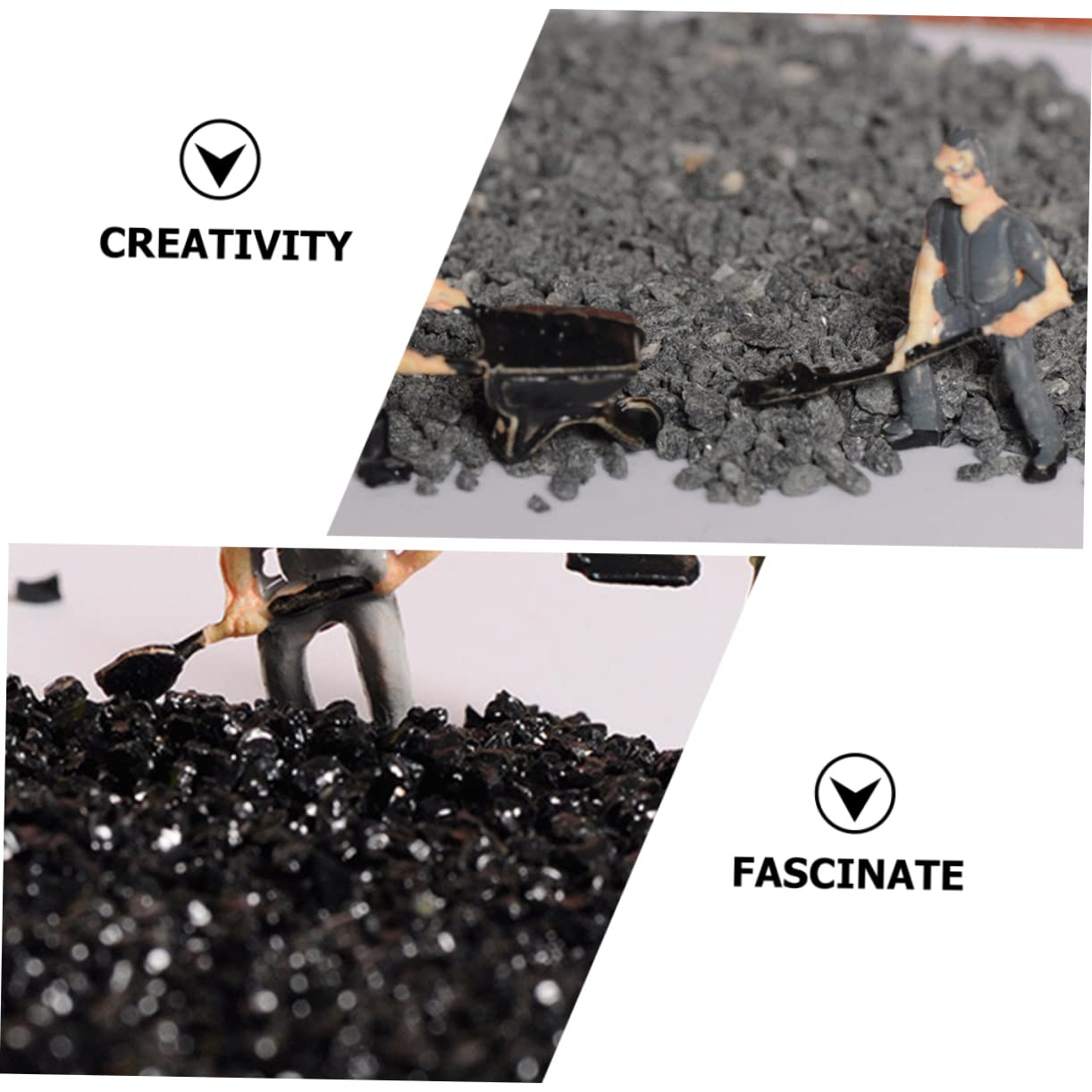 GALPADA 1 Set Natural Stones Construction Sand Table Materials Stone Railway Landscaping Decors 300g Each