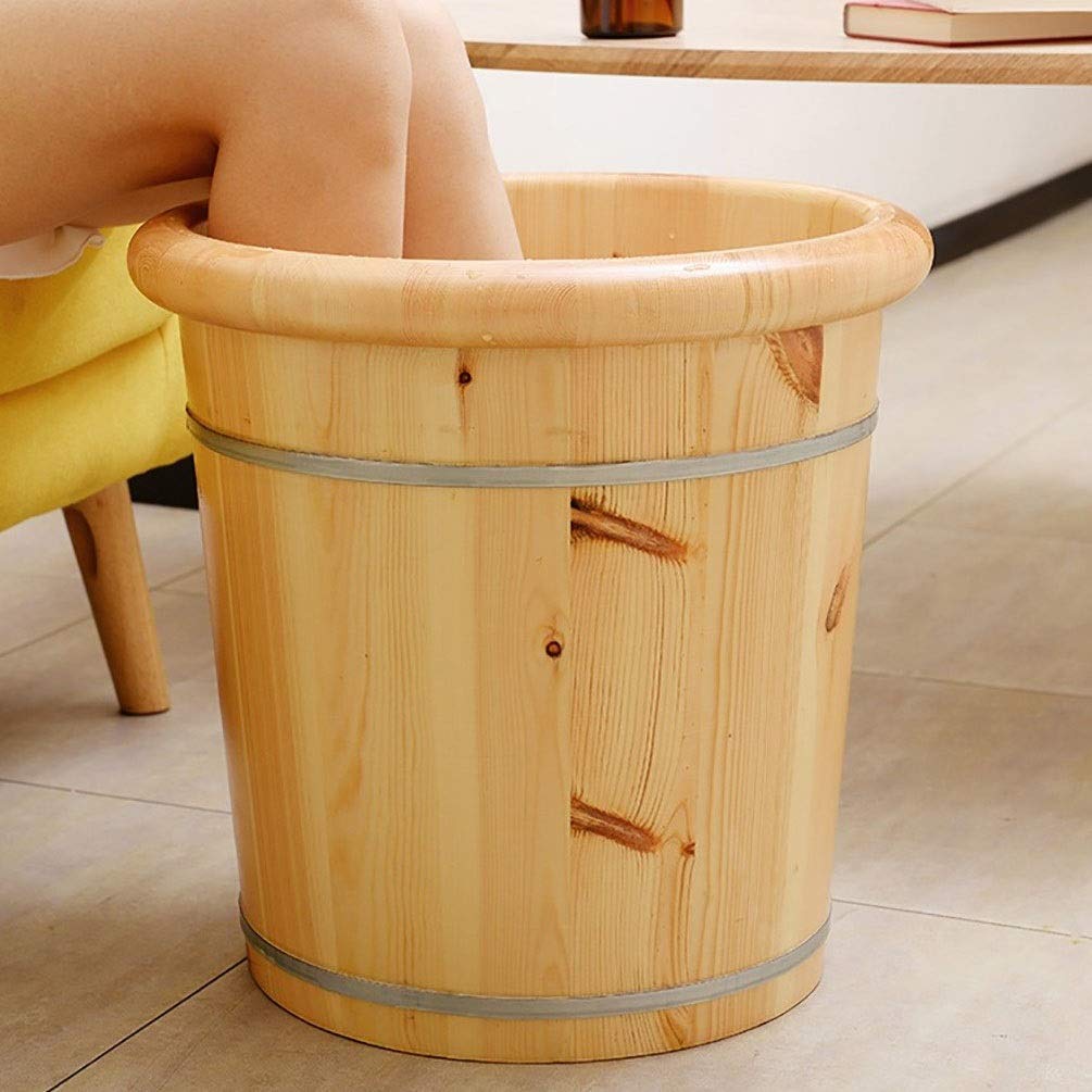 Kąpiel drewniana do kąpieli stóp wiadro Mook, wanna do kąpieli stóp, wiadro drewniane do pedicure, wanna stóp do nasiąkania, stóp dla dorosłych (rozmiar: b) (a) super łatwy w użyciu w rocznicowej