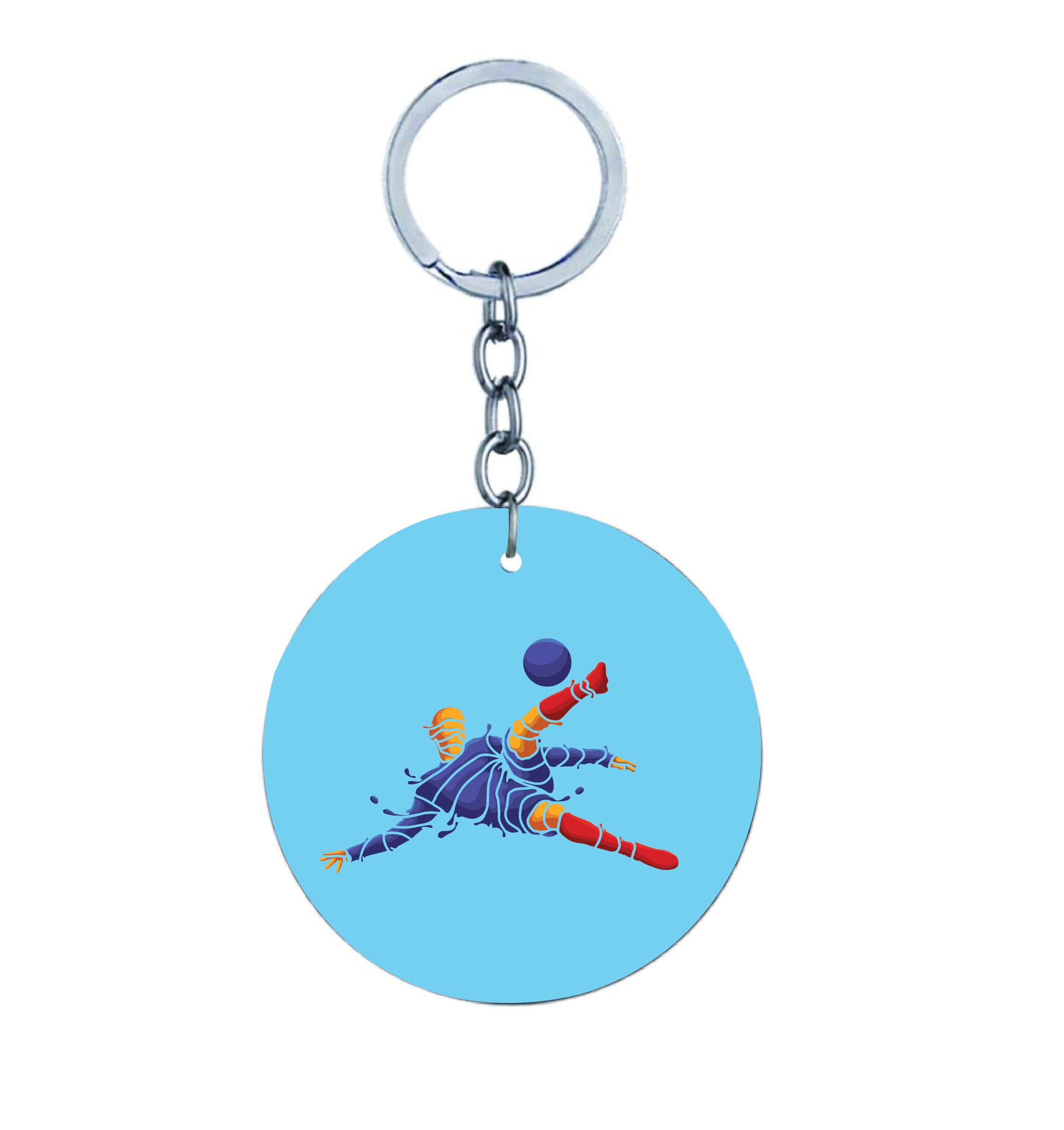 vvwv Keychain Round Shape Keyrings Acrylic Printed Keychain Bike Car Bag Key Tag Football-picture-46