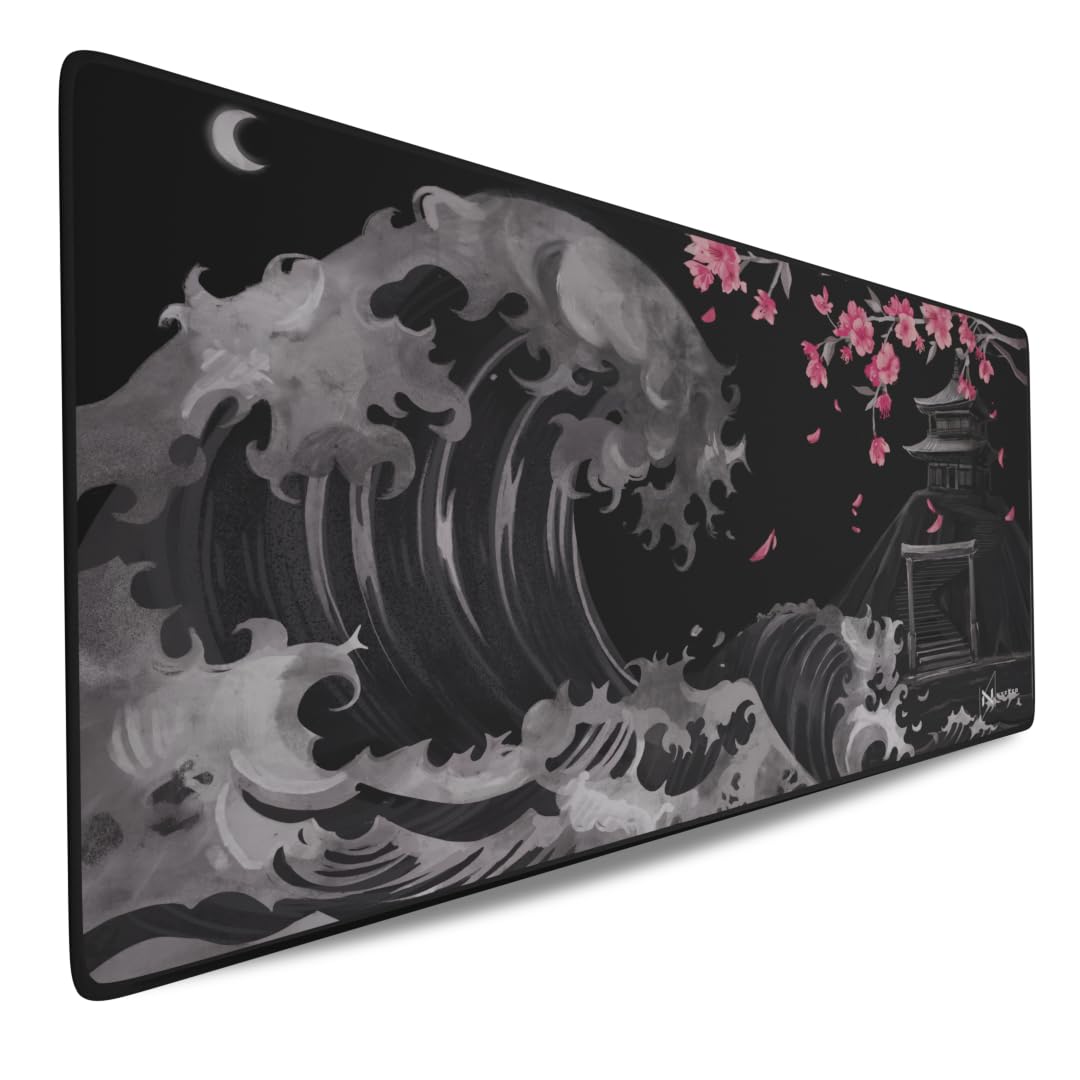 Nyfter - Premium Sakura V4 Gaming Mousepad 3XL 1200x600mm Mousepad Nyfpad Mousepad wellenfrei mit extra vernähten Kanten (3XL)