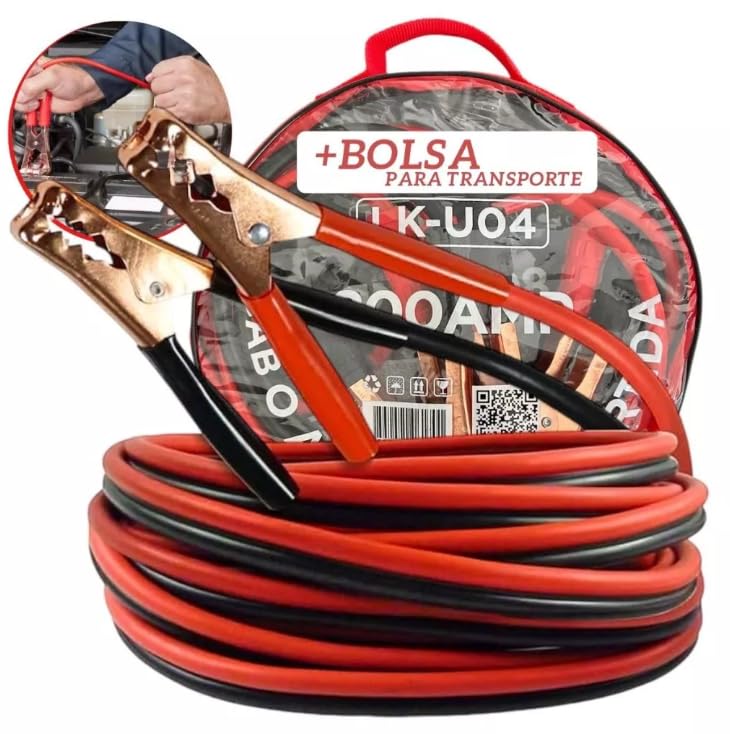 Cabo Chupeta Auxiliar de Partida 500 Amp, 10 MM, para Carro e Caminhão, Transferência de Carga de Bateria
