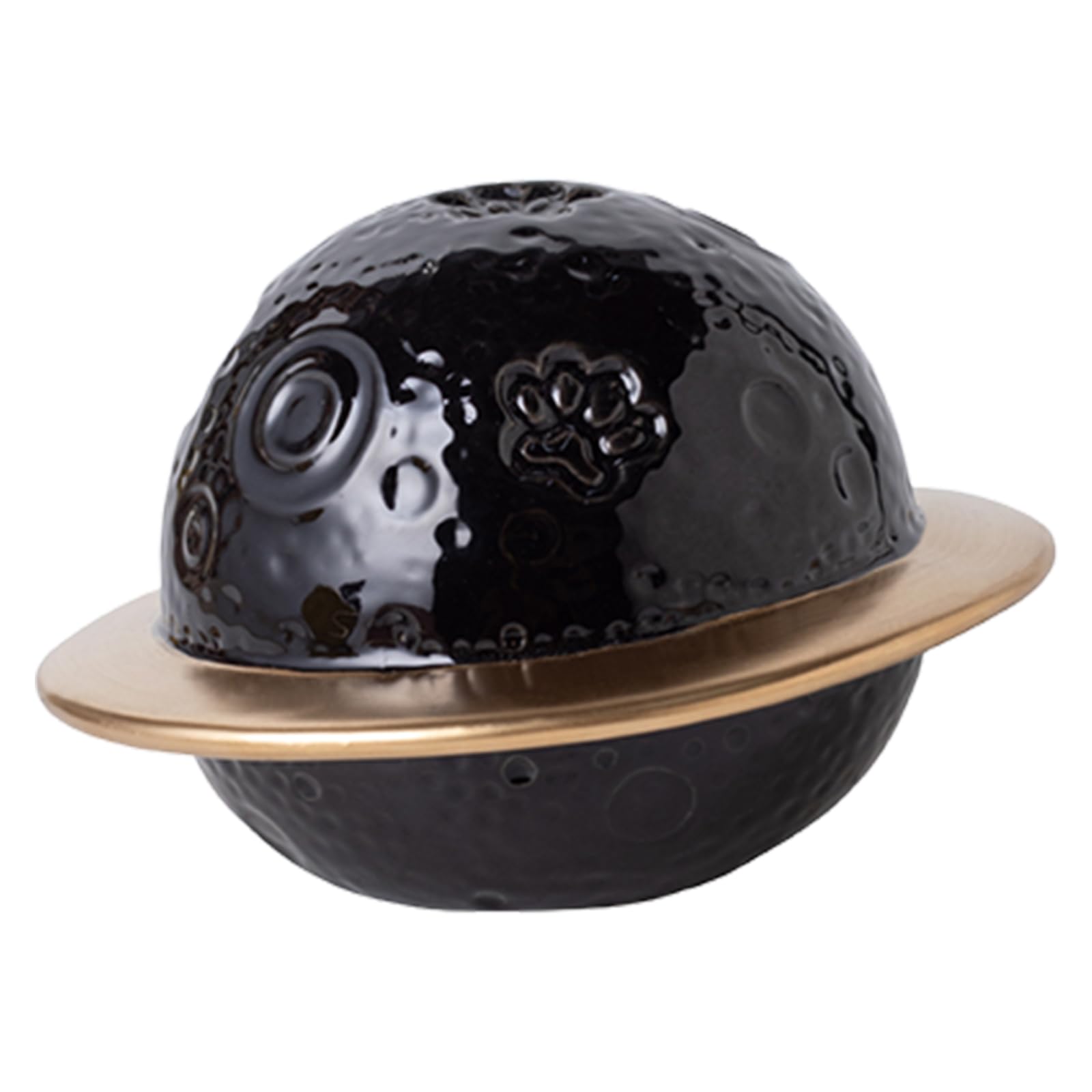 Duuclume Ceramic Pet Urn for Ashes - Planetary Design Handcrafted Memorial Keepsake for Dogs & Cats,Thoughtful Remembrance Gift for Pet Loss (Gold Black)