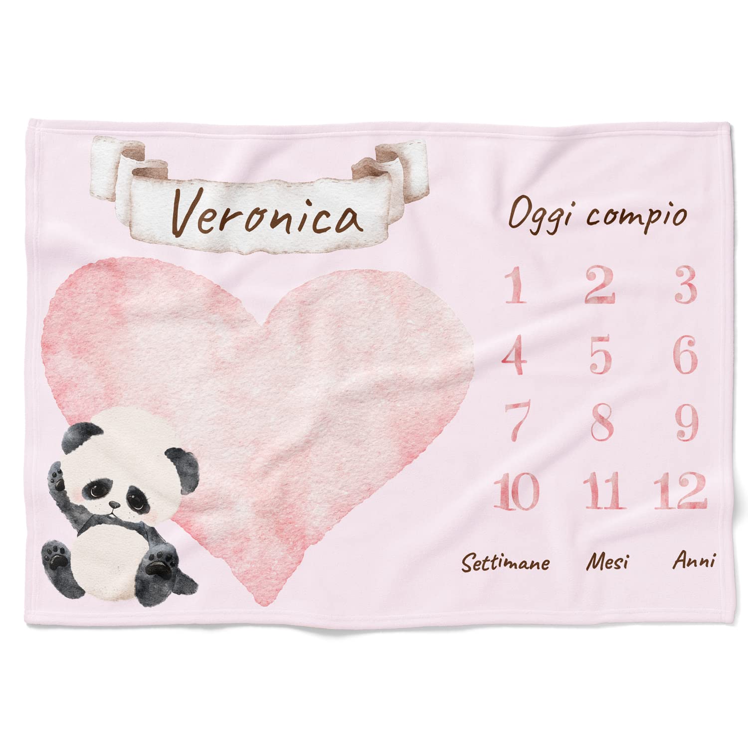Coperta personalizzabile per bambini con motivo animali, motivo colorato, per neonati e neonate