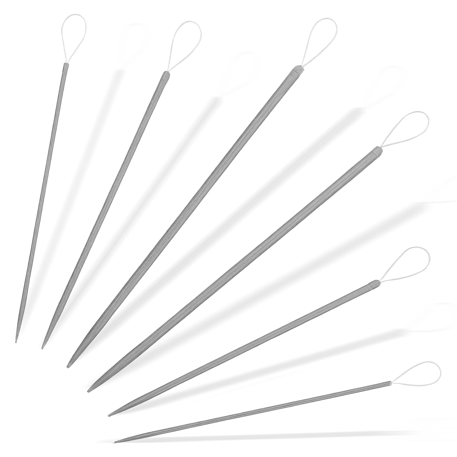 6-Piece Wool Needle Set (3 Sizes Needles - 2.0mm/3.0mm/4.0mm) with Large Eye & Aluminum Tips - Nylon Thread Rope Threader for Tapestry, Hand Weaving, Sweater Repair, Knitting, Crochet and Yarn Crafts-image-38
