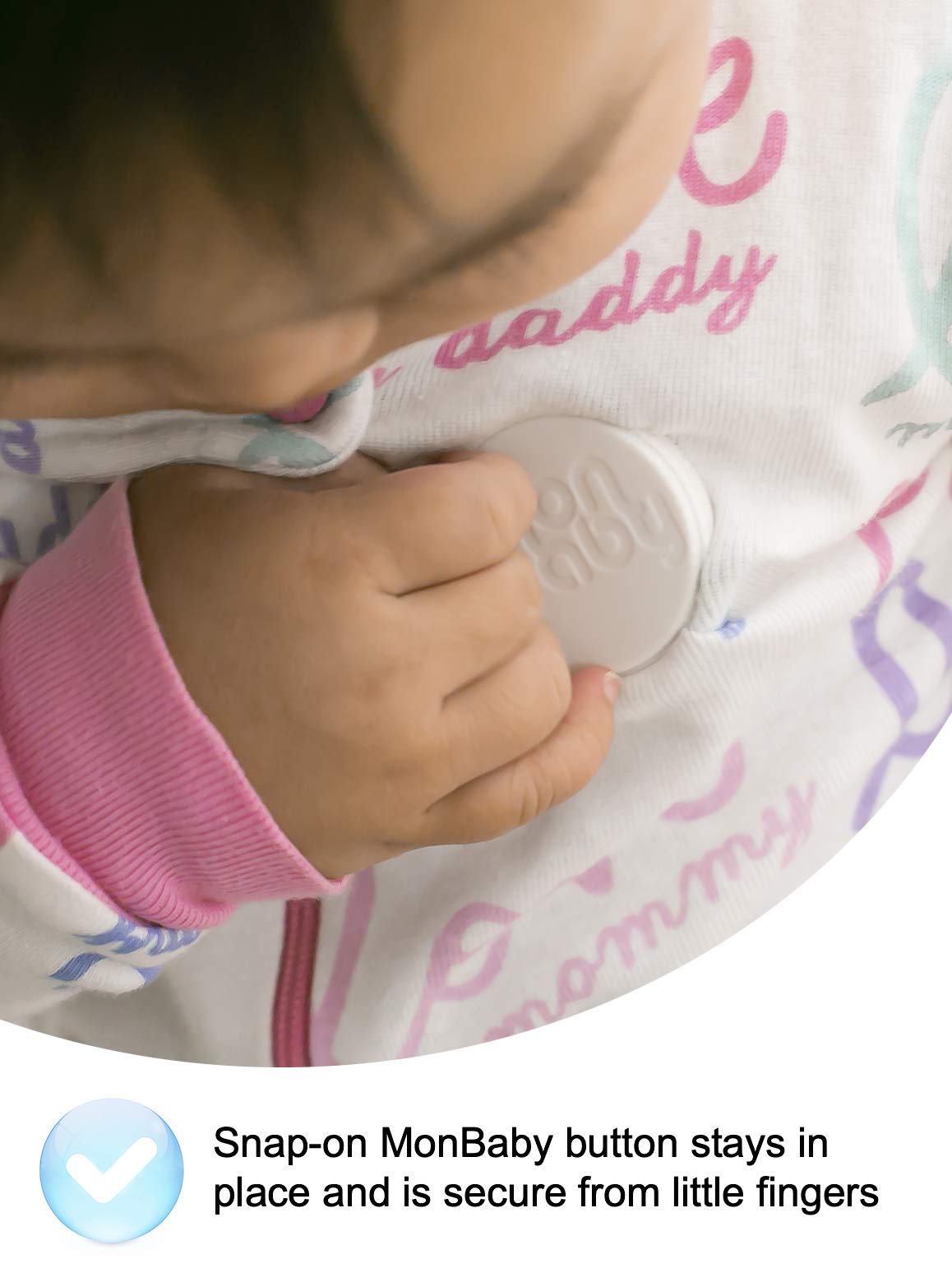 MonBaby Baby Breathing Monitor with Breathing, Rollover Movement and Temperature Sensors Track