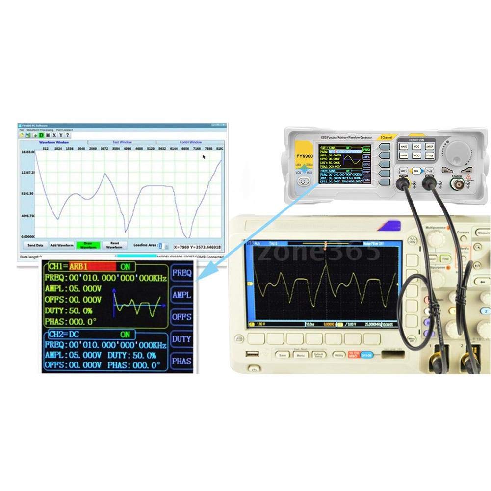 Generatore di segnali FY6900-60M 60 MHz 2,4" TFT DDS multifunzione contatore frequenza modulazione AM/PM/ASK/FSK/PSK