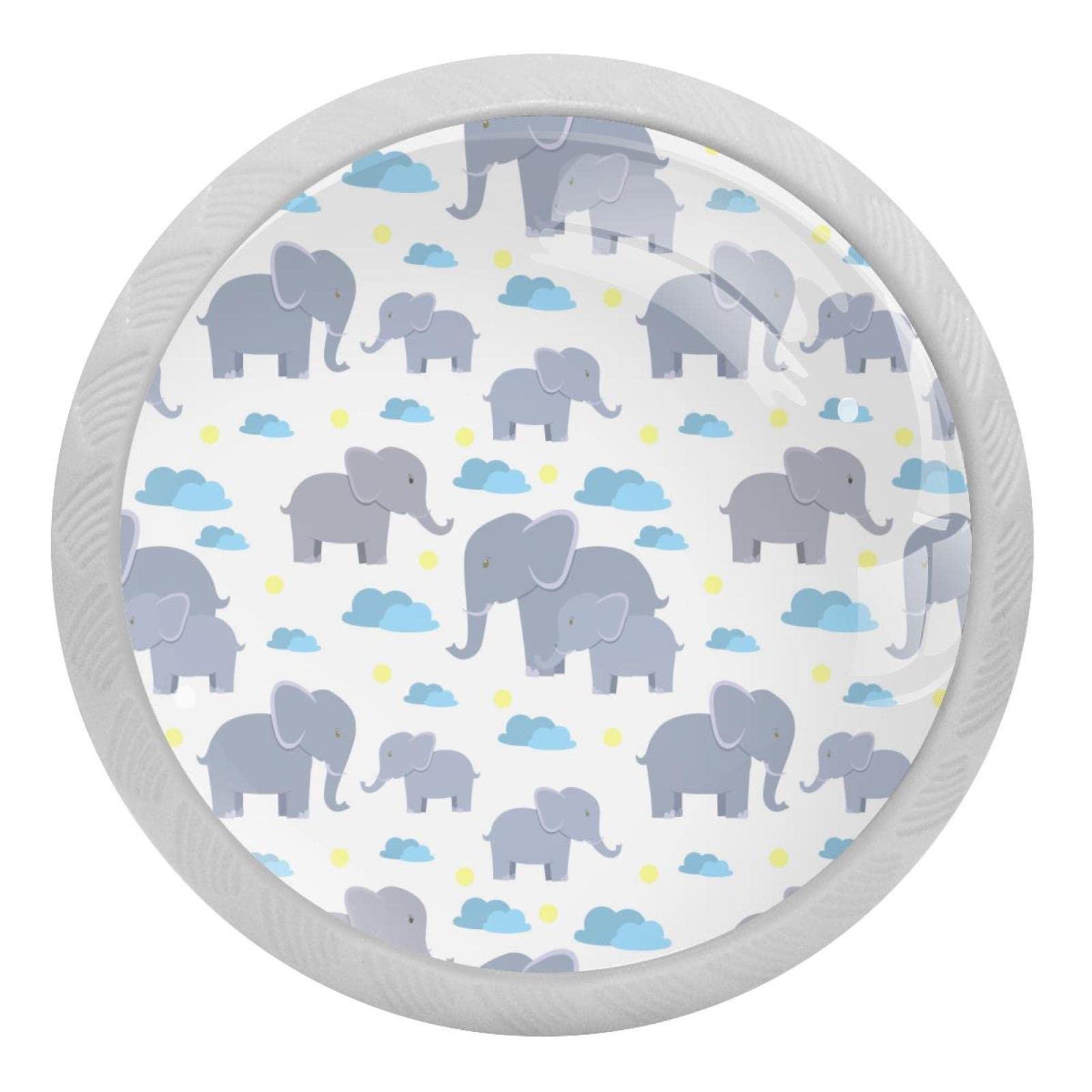 Bouton de placard éléphant blanc haut de gamme et poignée de meuble fluorescente