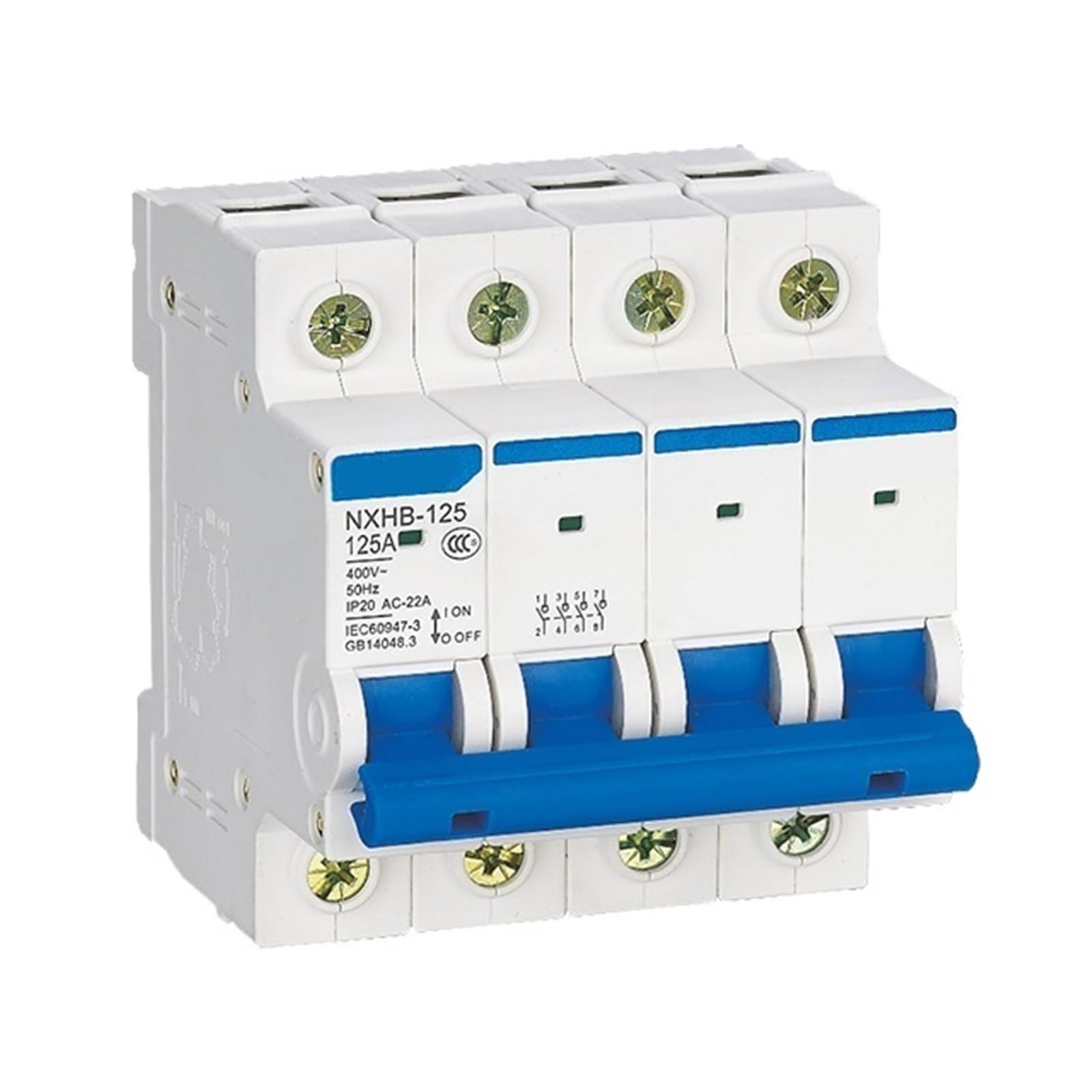 Interruttore Automatico NXHB-125 20A 32A 40A 63A 80A 100A 125A 1P 2P 3P 4P Isolat Switch Sezionatore Guida DIN Modulare INT125 NH2-125 (Size : 2, Color : 20A)