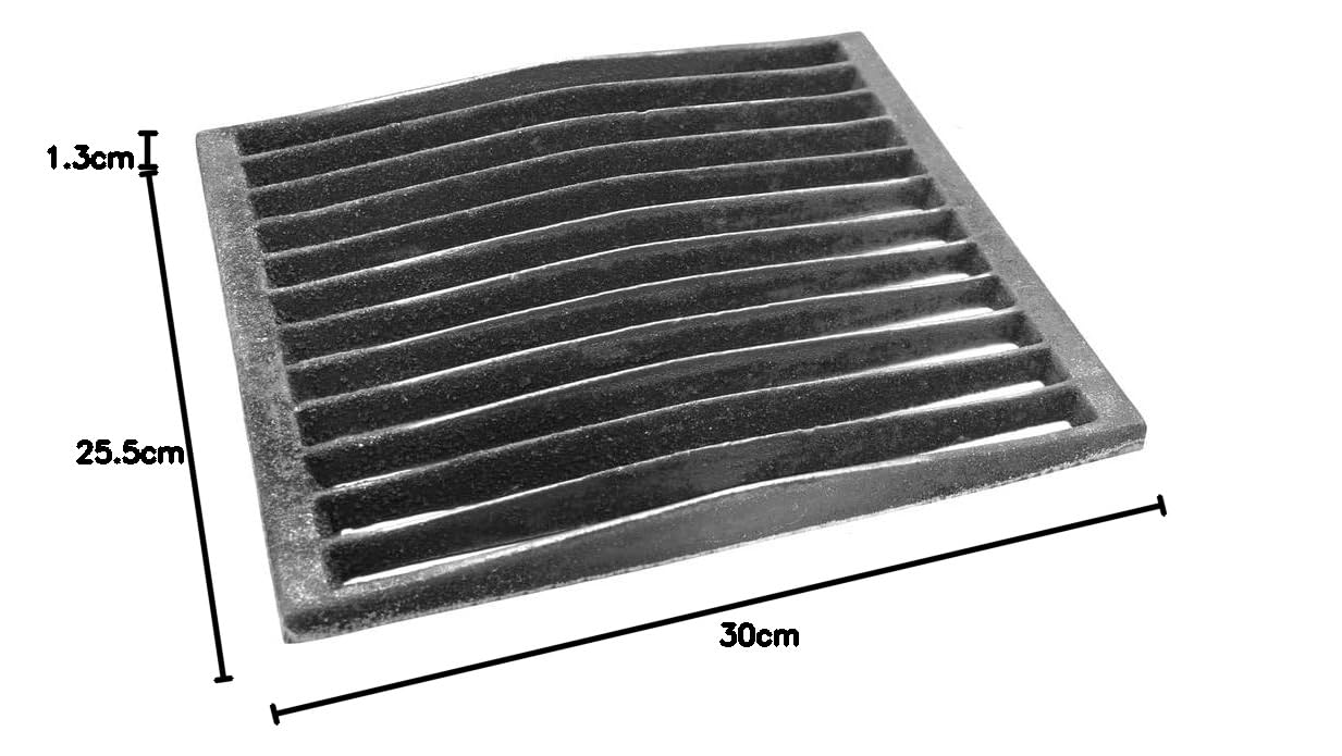 SEZAM Griglia in ghisa, 30 x 25,5 cm, per forno e cenere, diversi diametri, adatta per camino, stufa, griglia per stufa, griglia per stufa, griglia per stufa, griglia